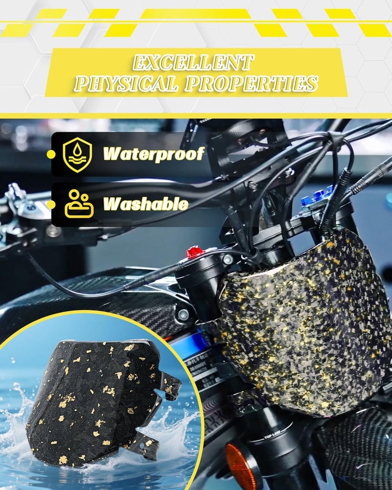 NACORE Real Carbon Fiber Number Plate DH Fork Name License Plate for Sur Ron X, Talaria Sting MX3/4, X160/X260 Electric Dirt Bike or DH Bike, BLACK GOLD - Image 5